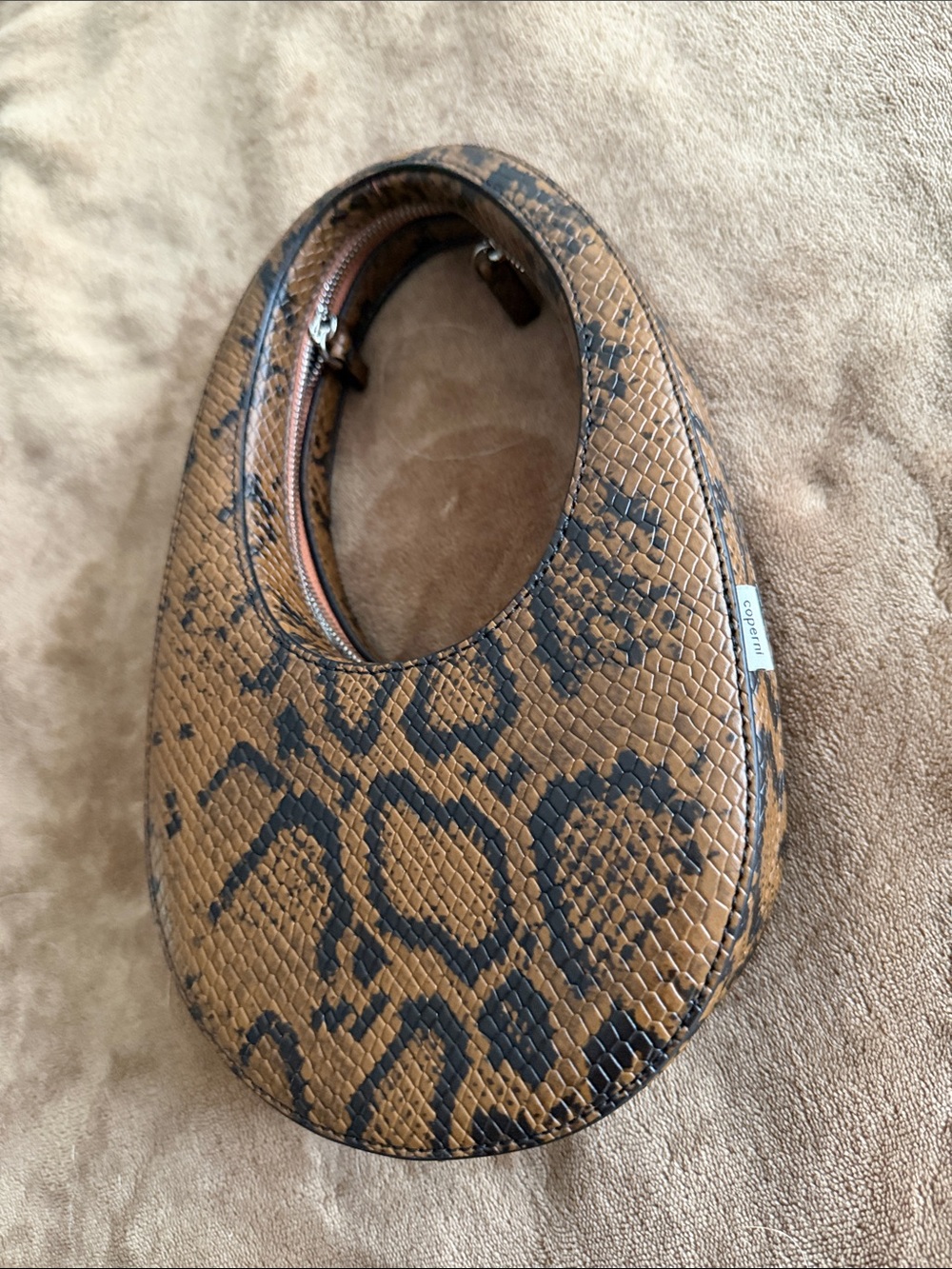 Reptile Hide Snake-Pattern Brown Feeding Bowl Cover - Picture 3 of 3